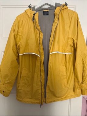 Charles River Apparel Yellow Hooded Rain Jacket